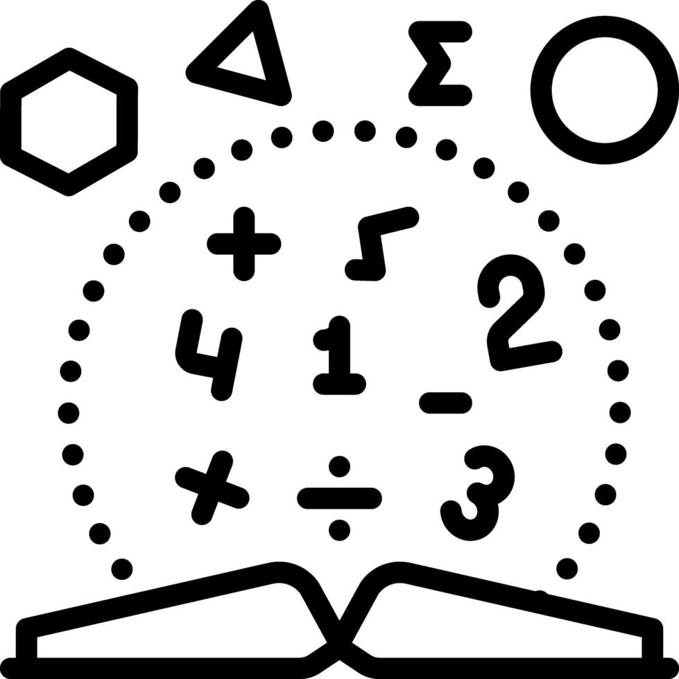 Black line icon for mathematics vector