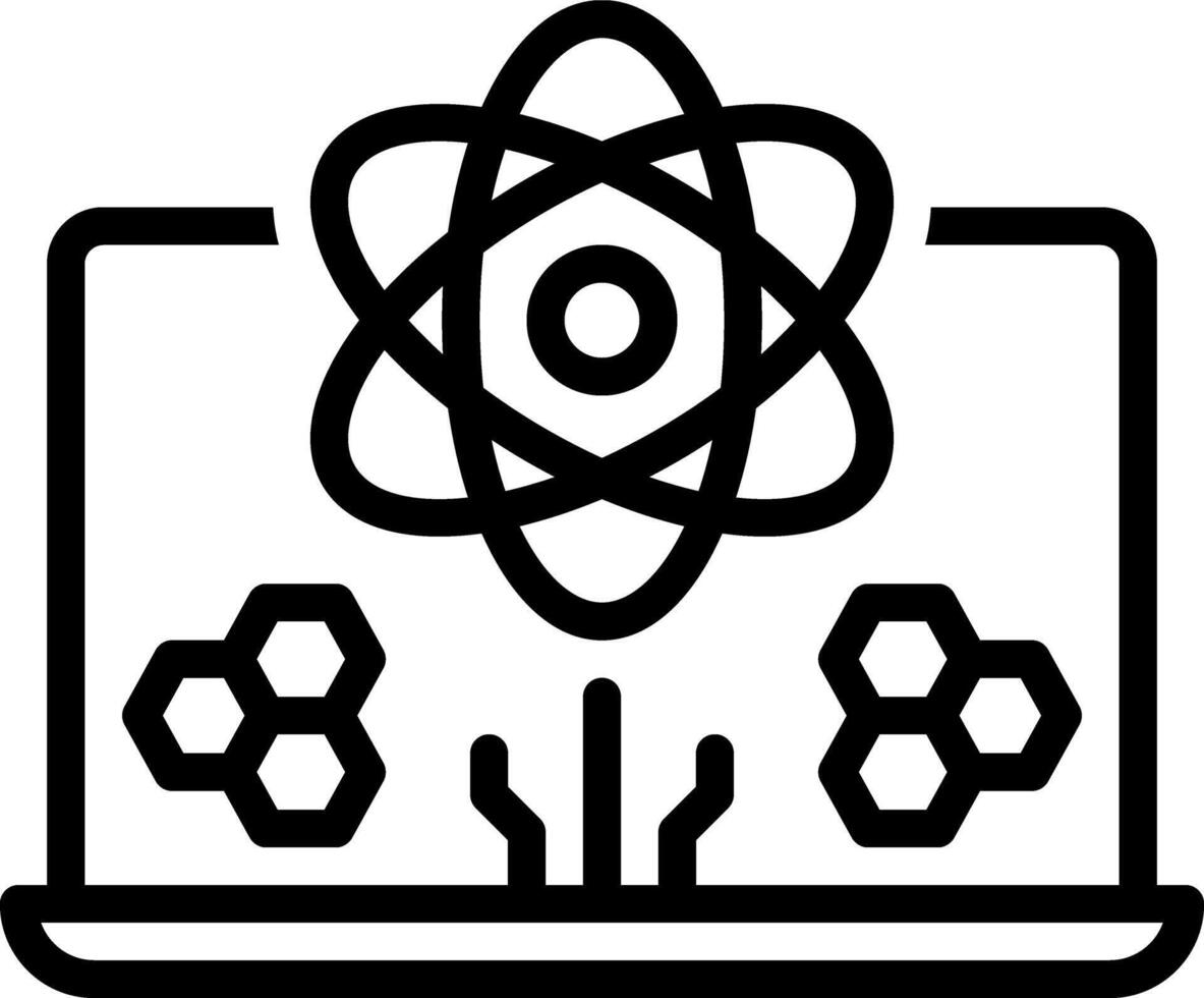 Black line icon for computer science vector