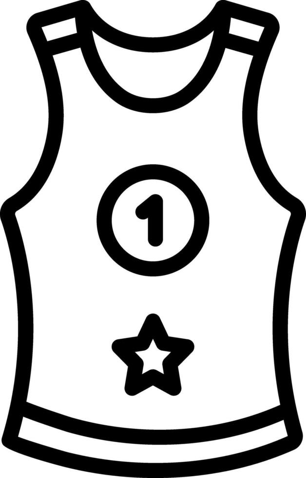Black line icon for running shirt vector