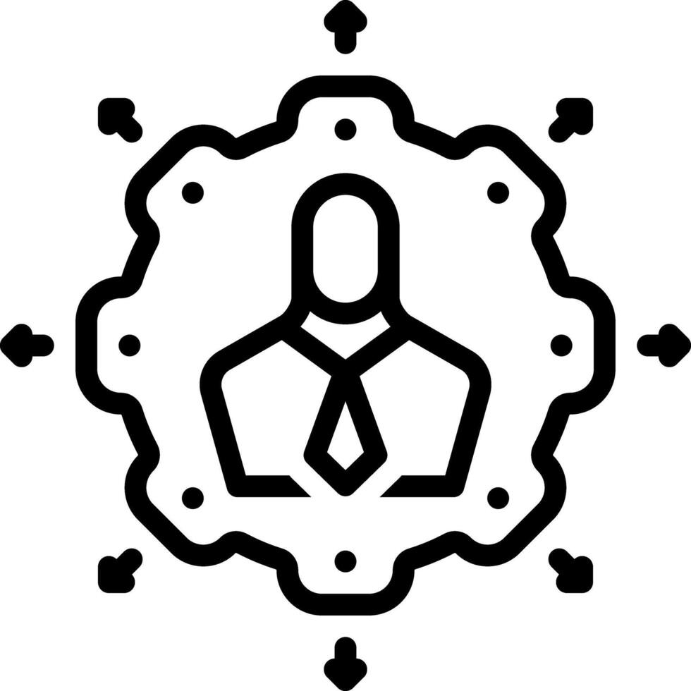 Black line icon for outsource vector