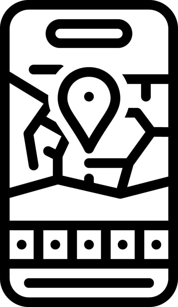 Black line icon for location vector