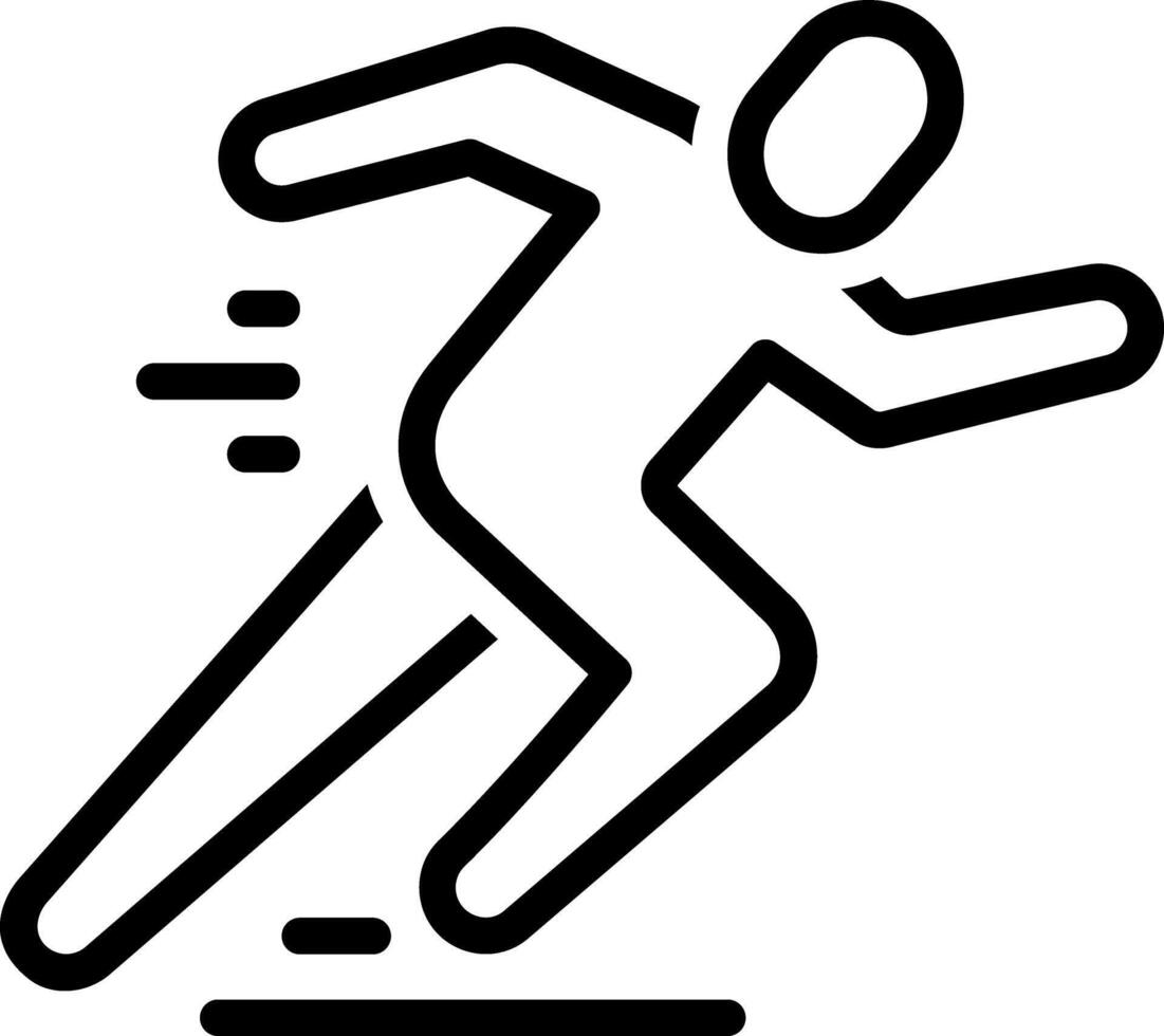 Black line icon for run vector