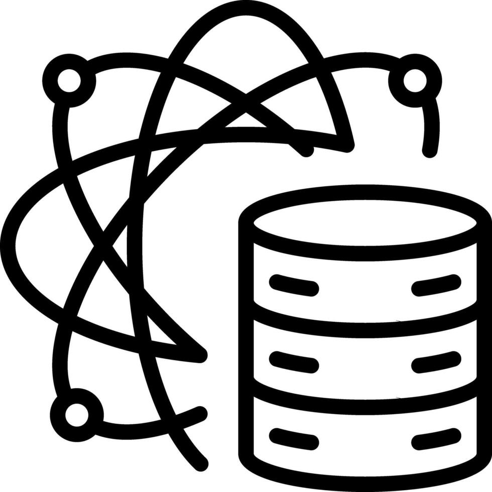 Black line icon for scientific data vector
