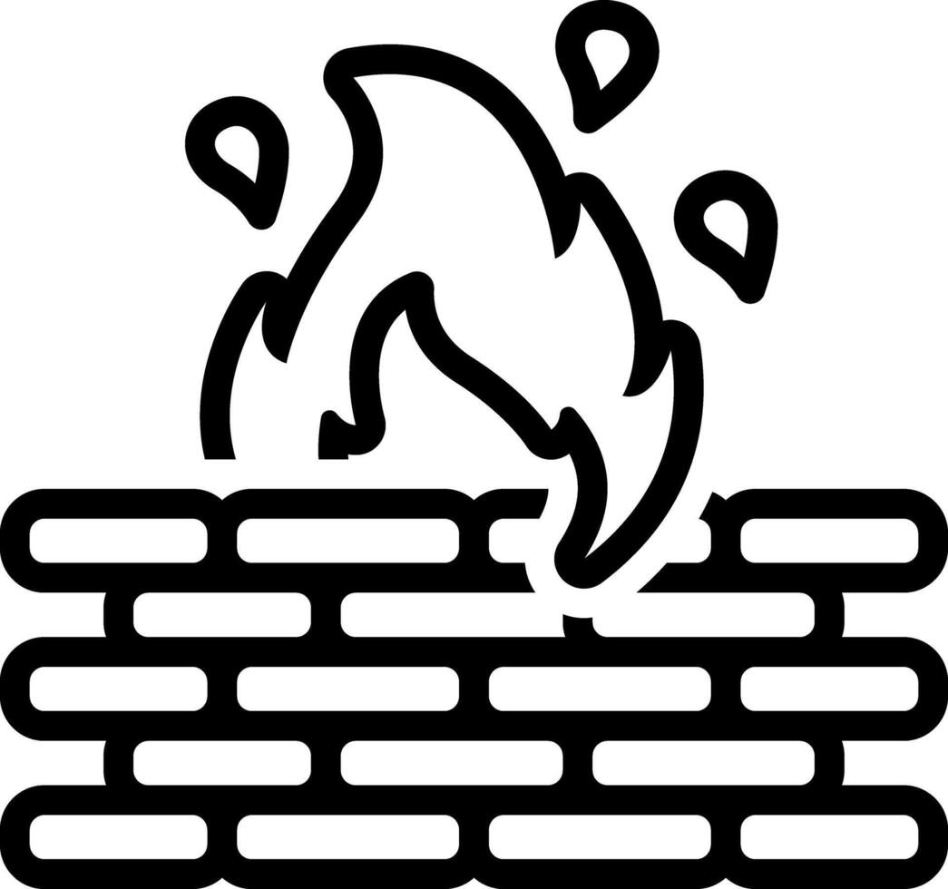 Black line icon for firewall vector