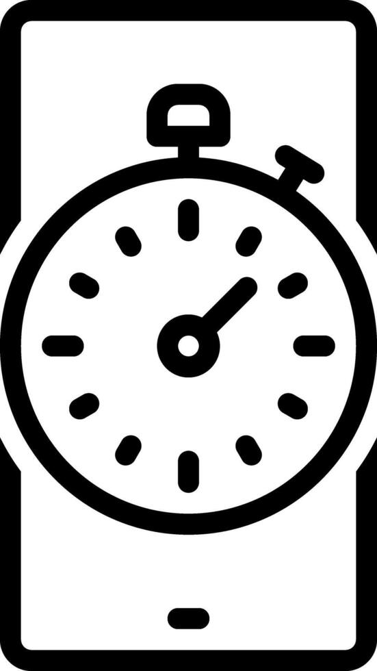 Black line icon for timer vector