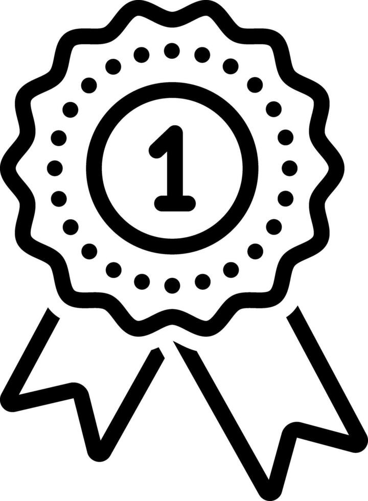 Black line icon for medal vector