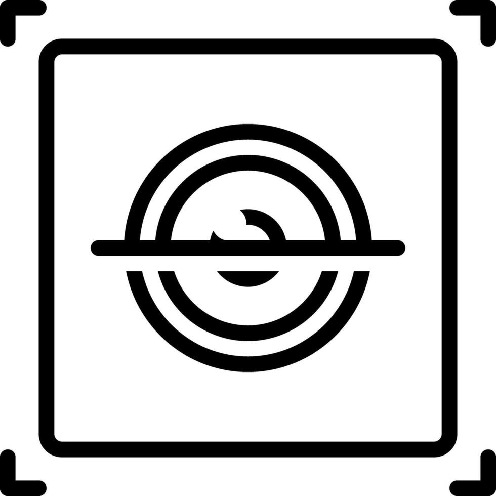 Black line icon for eye scan vector
