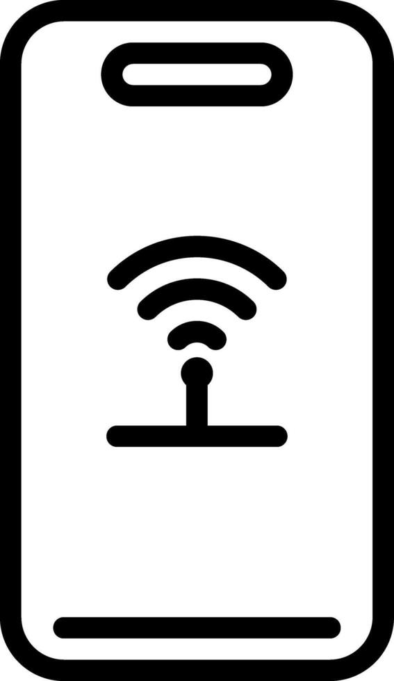 Black line icon for signal vector