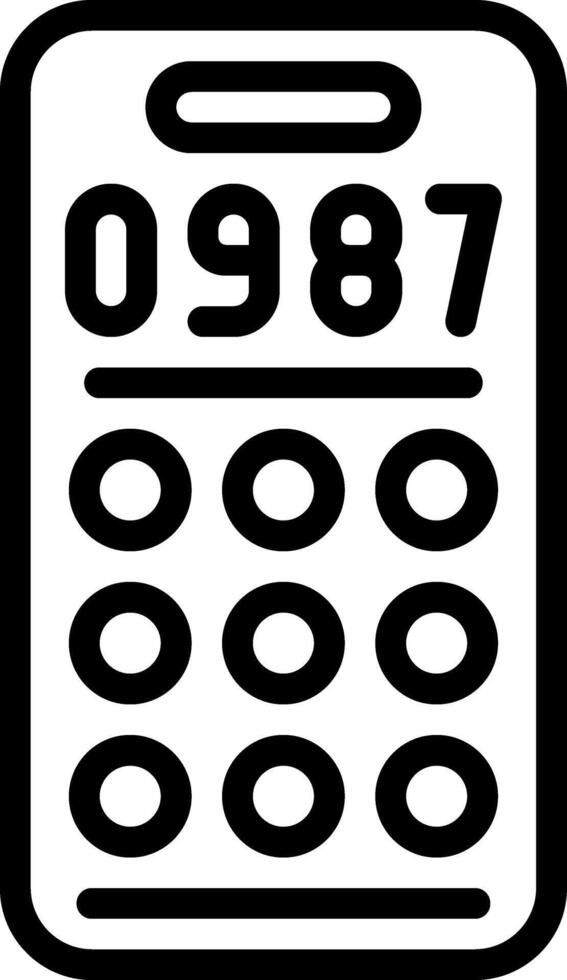 Black line icon for number vector