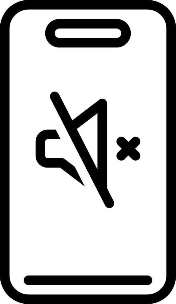 Black line icon for silence vector