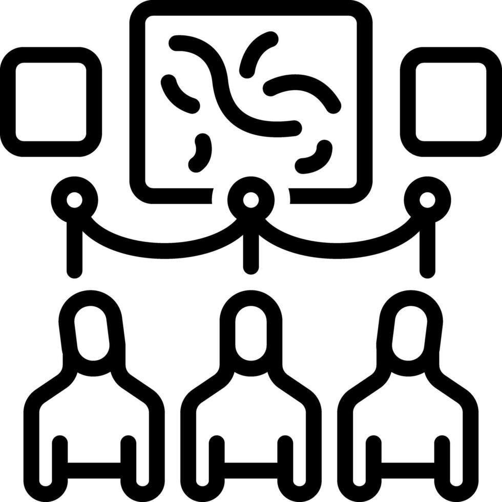 Black line icon for visitors vector