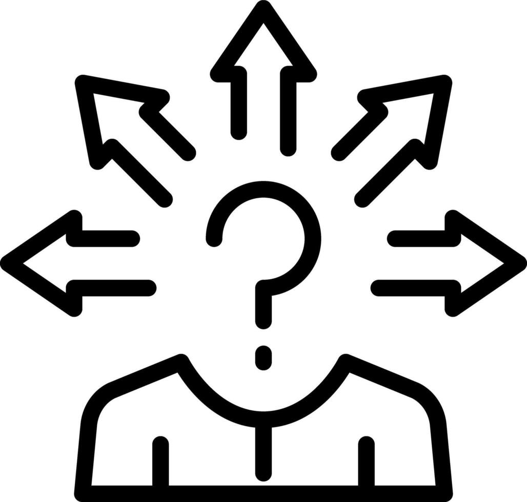 Black line icon for decision making vector