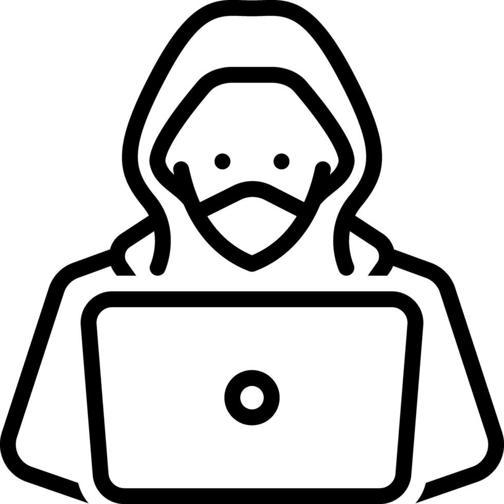 Black line icon for hacker vector