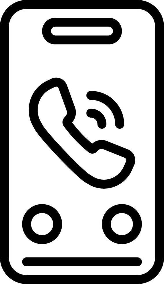 Black line icon for call vector