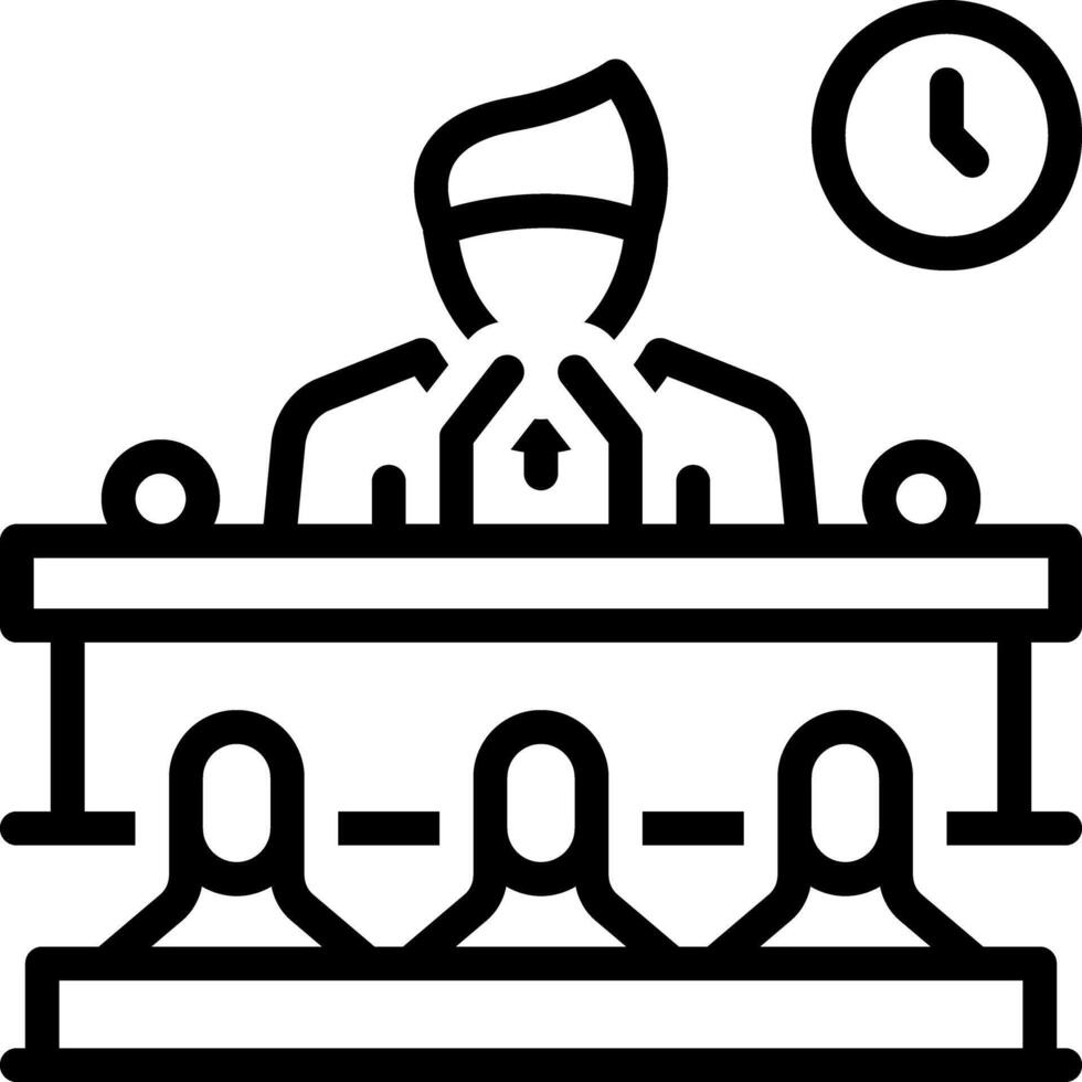 Black line icon for public speaking vector