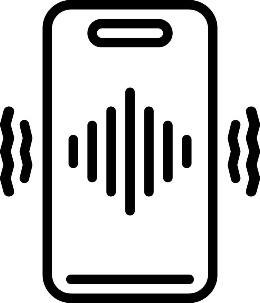 Black line icon for vibrate vector