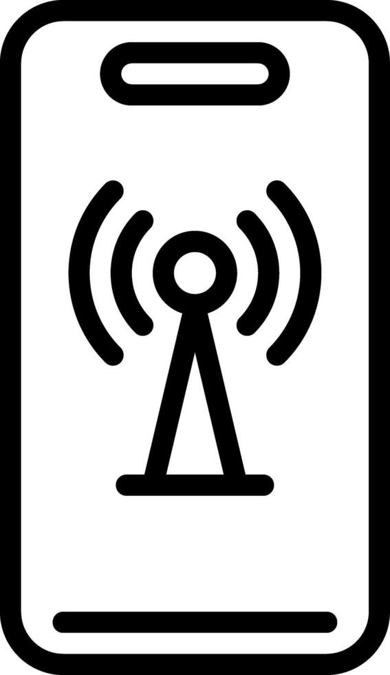 Black line icon for wifi vector