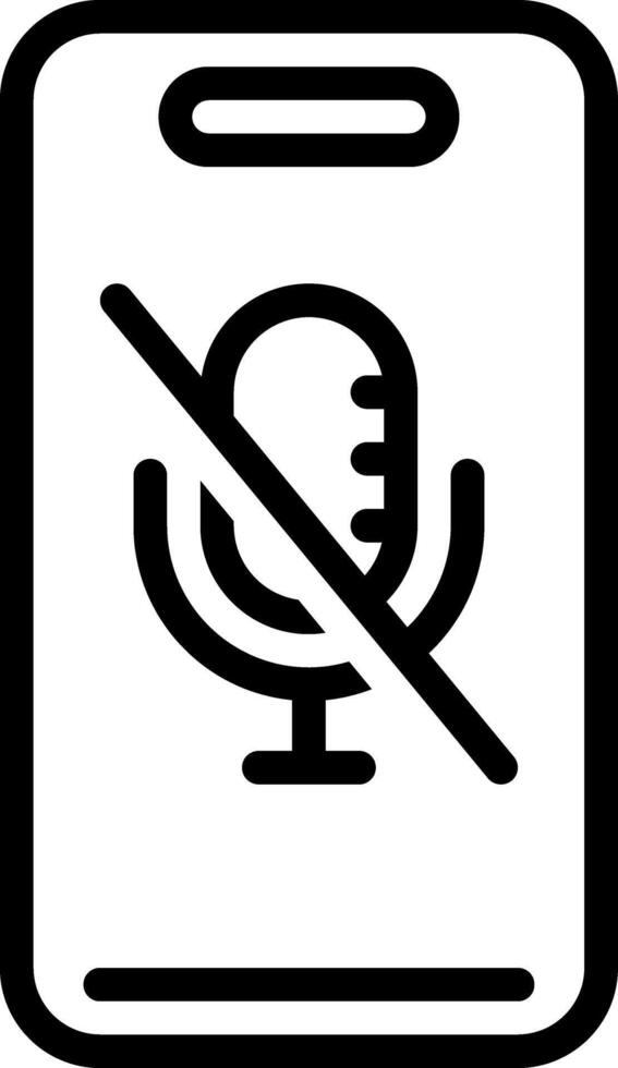 Black line icon for no sound vector