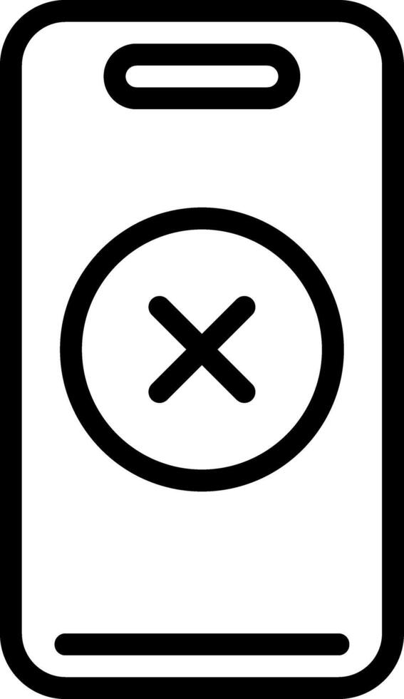 Black line icon for no phone vector