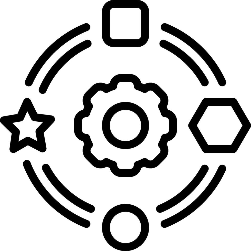 Black line icon for adaptability vector