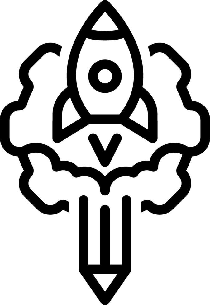 Black line icon for creativity vector