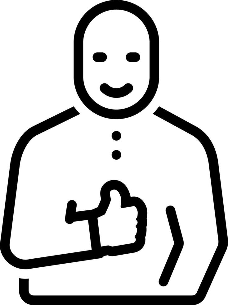 Black line icon for positive body language vector