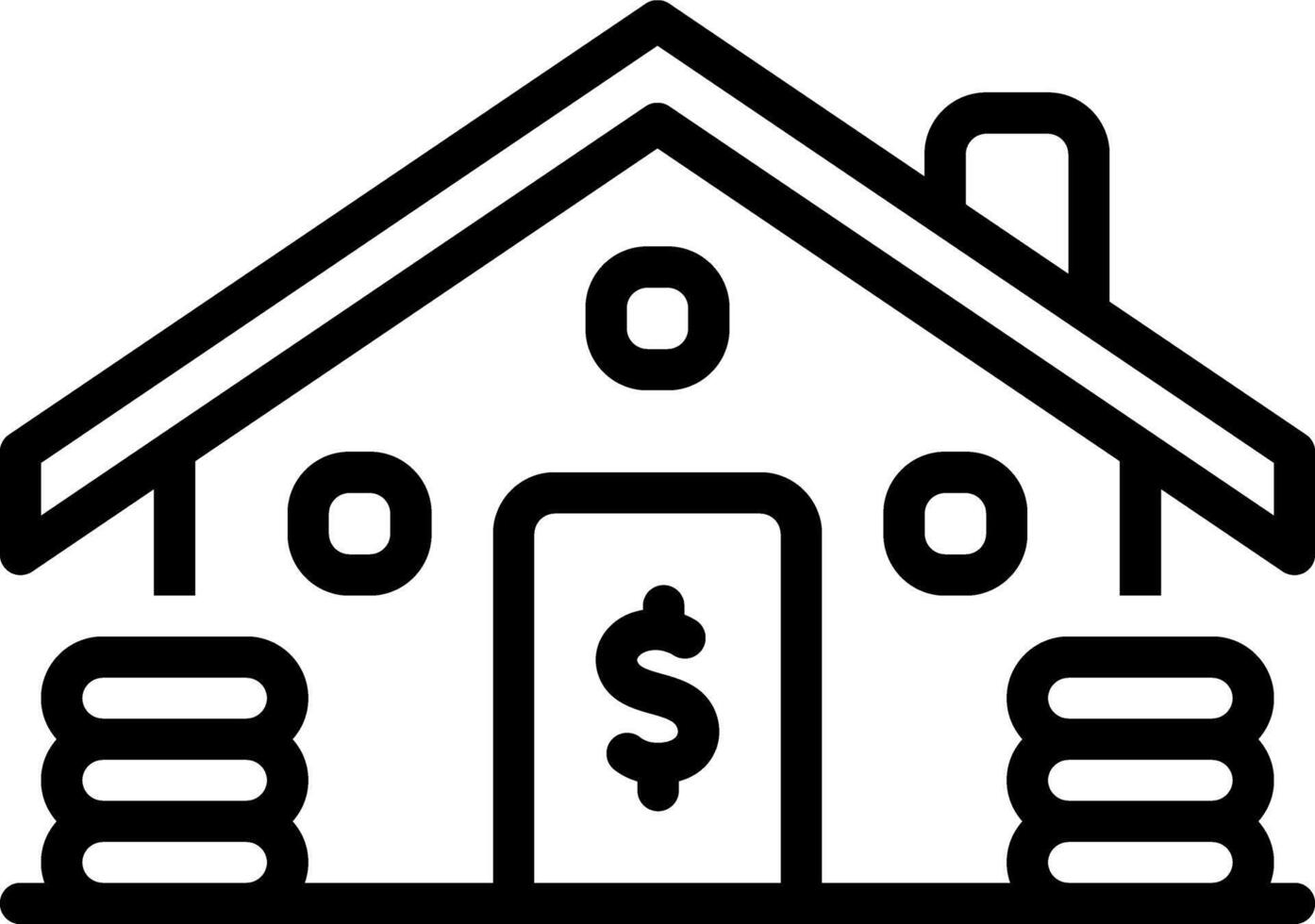 Black line icon for mortgage vector
