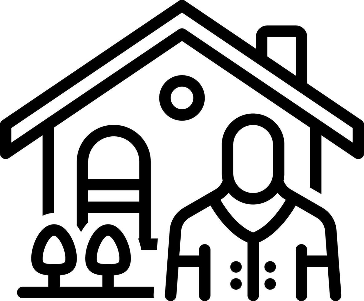 Black line icon for broker vector