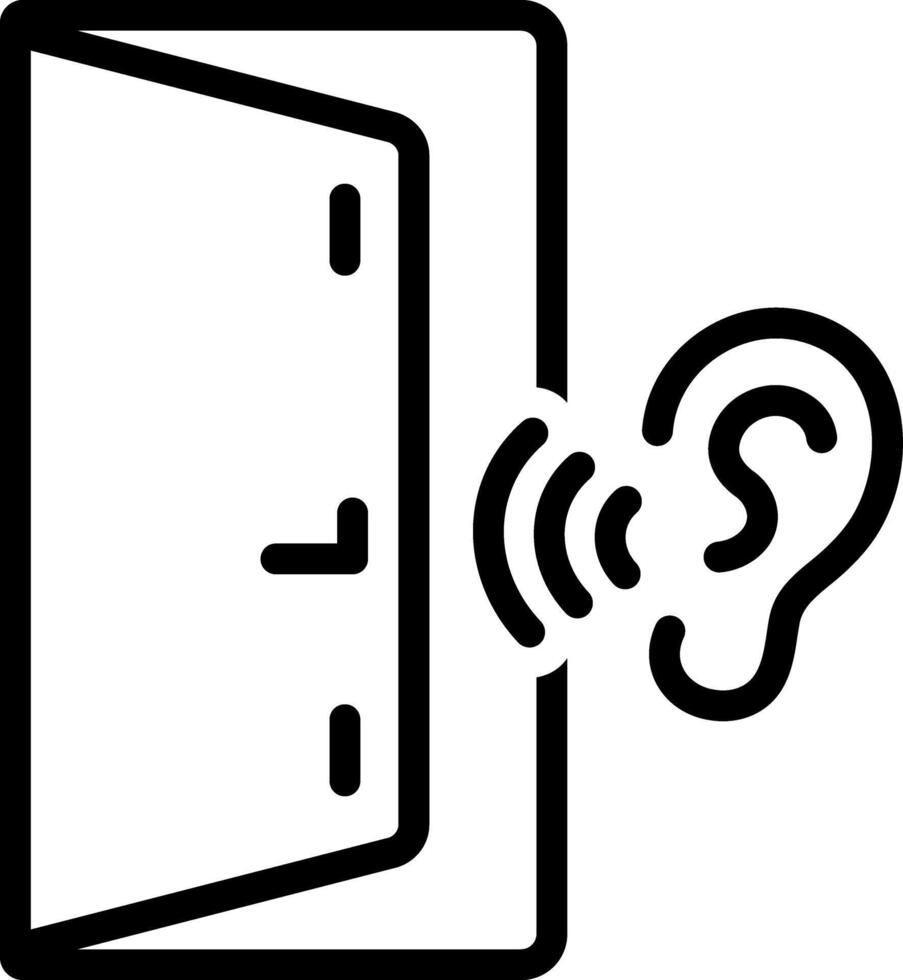 Black line icon for listen vector