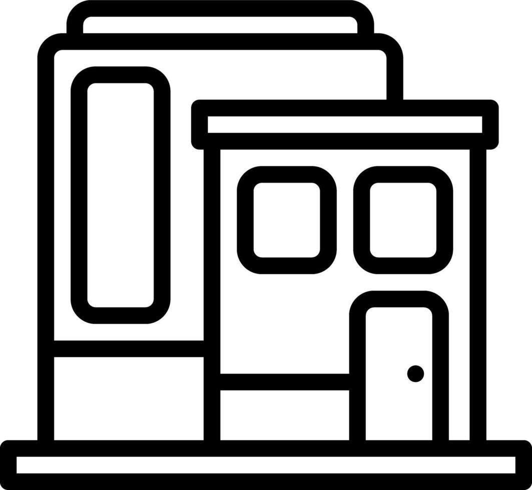 Black line icon for house vector