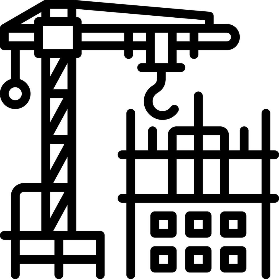 Black line icon for construction vector
