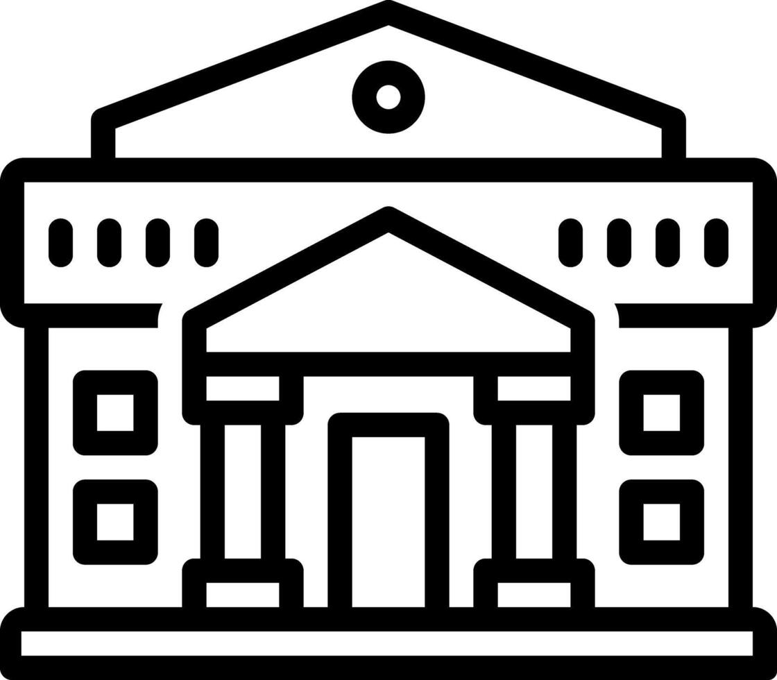 Black line icon for bank vector