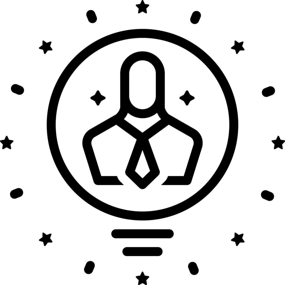 Black line icon for skill vector