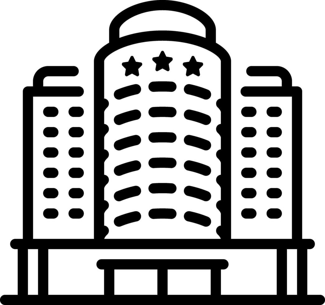 Black line icon for hotel vector