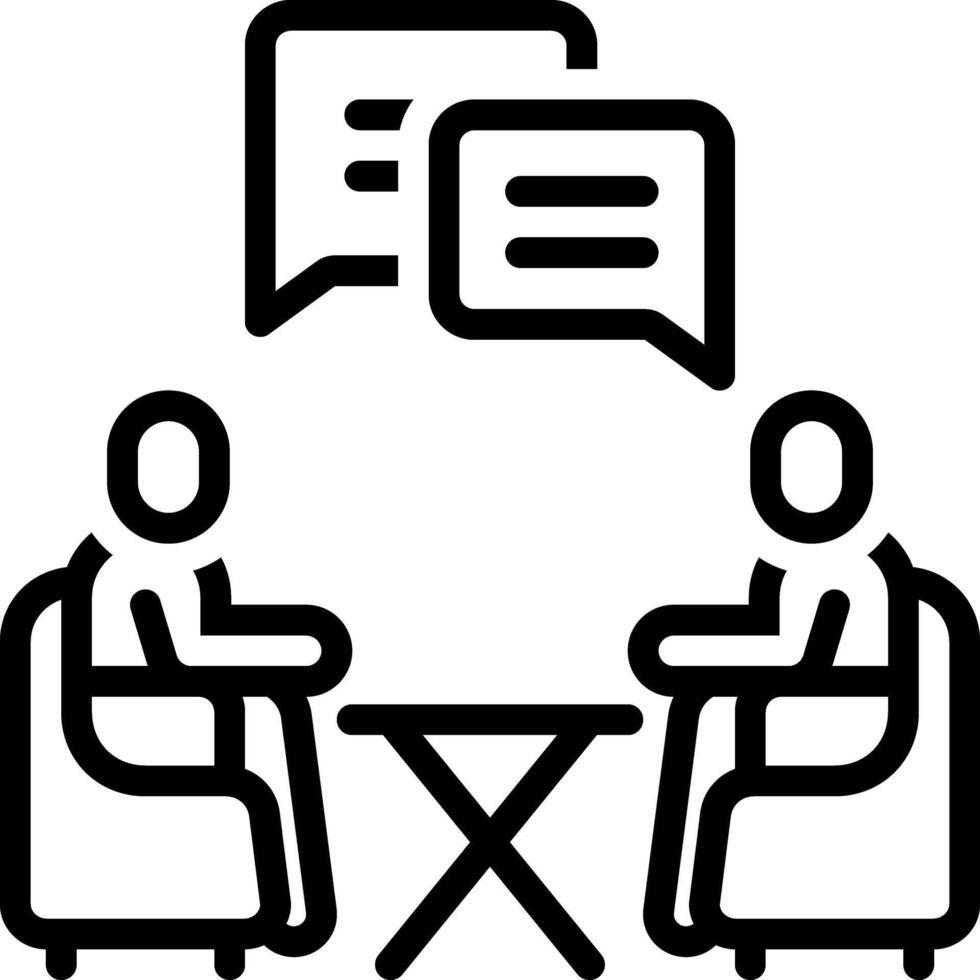 Black line icon for conversation vector