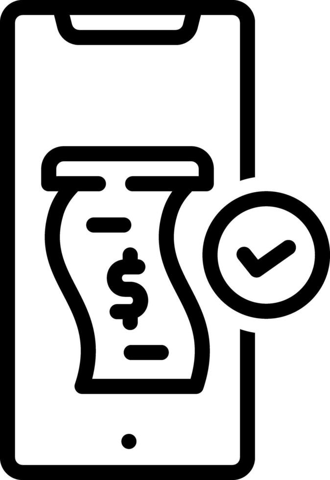 Black line icon for cashless vector