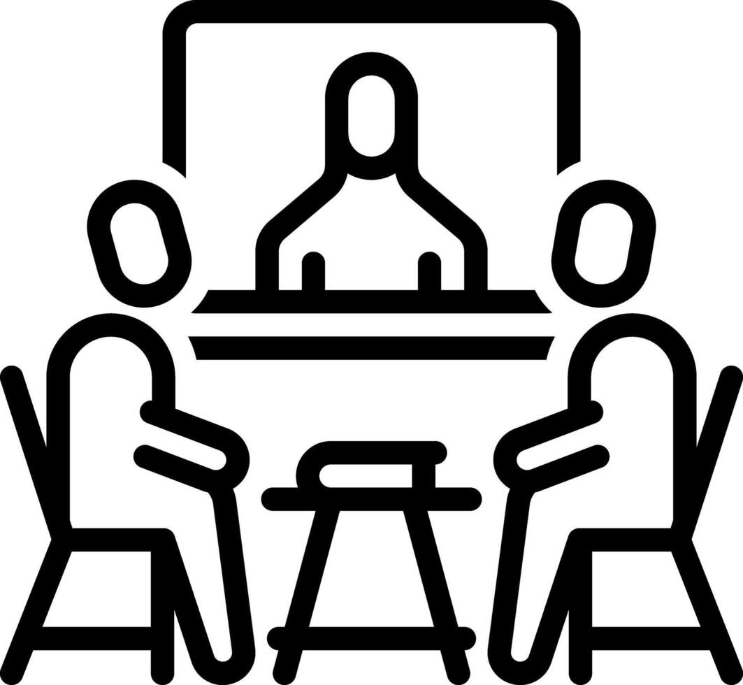 Black line icon for training vector