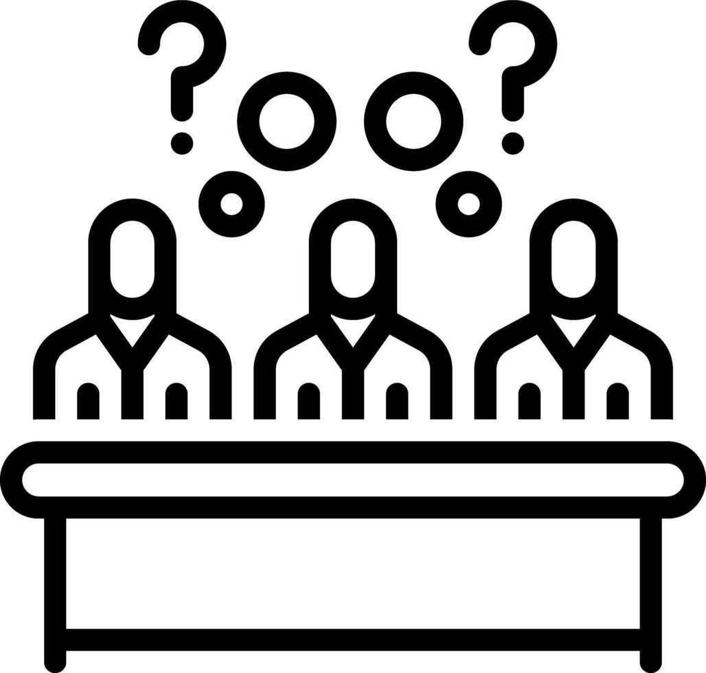 Black line icon for deliberation vector