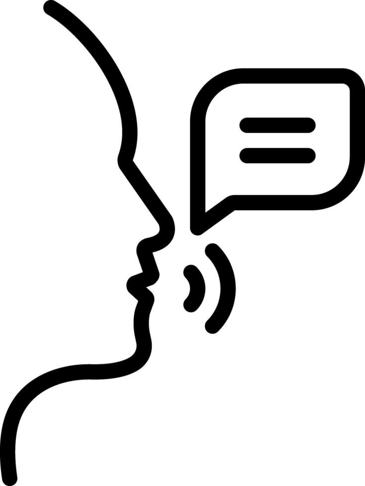 Black line icon for speak vector