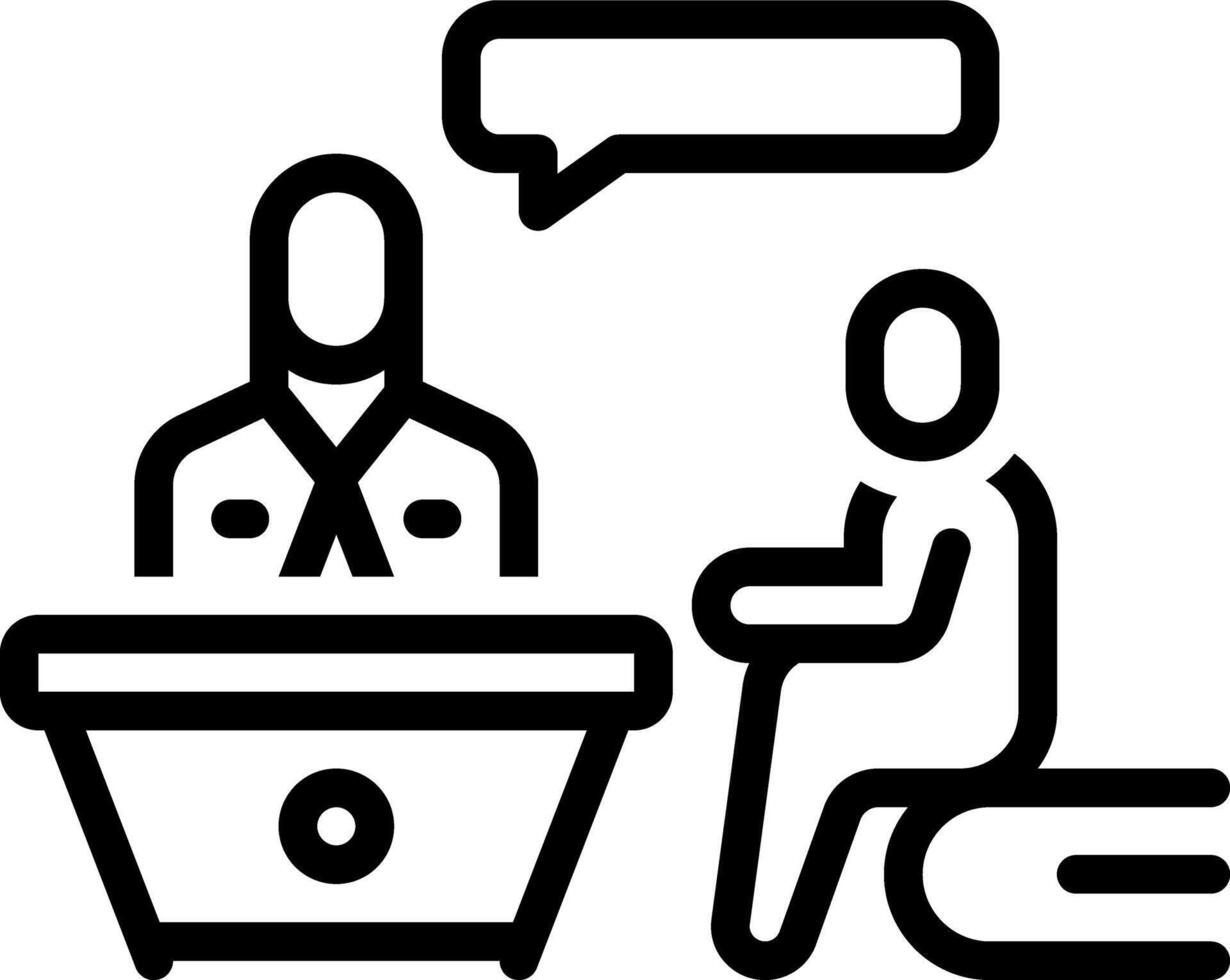 Black line icon for consultation vector