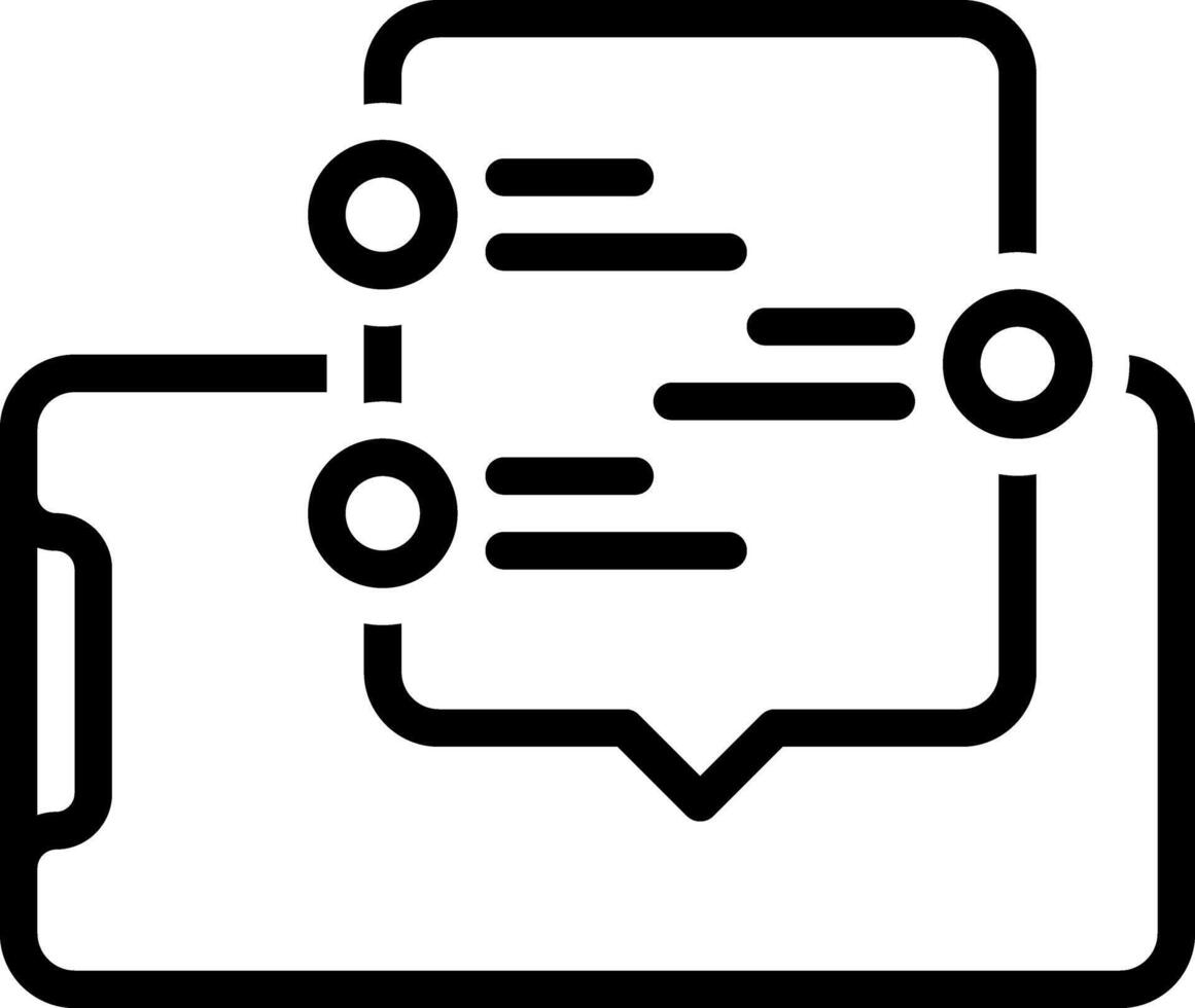 Black line icon for chat vector