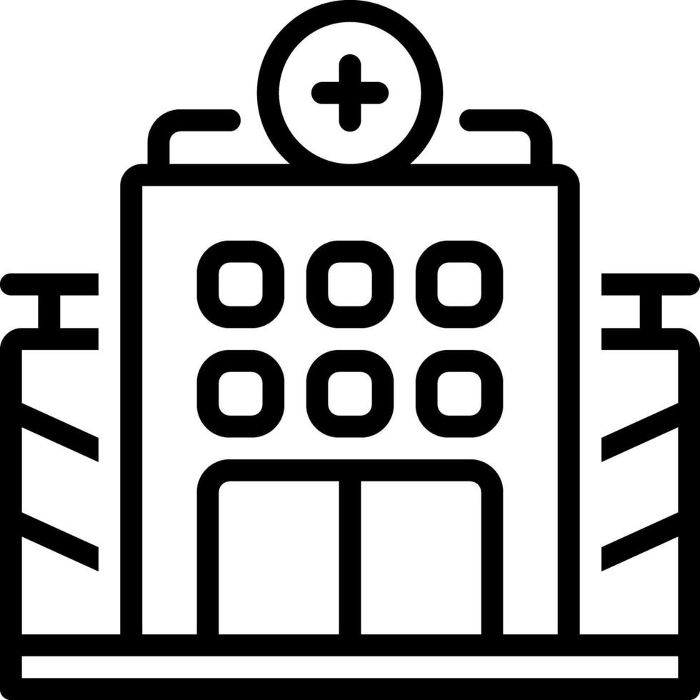 Black line icon for clinic vector