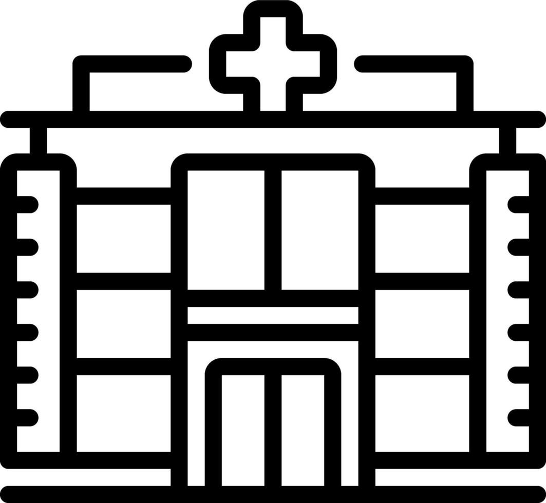 Black line icon for hospital vector