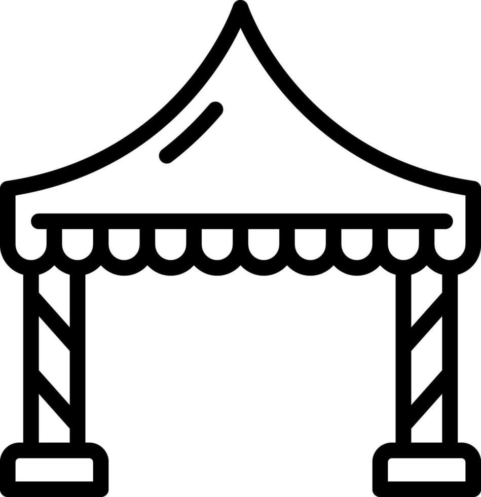 Black line icon for tent vector