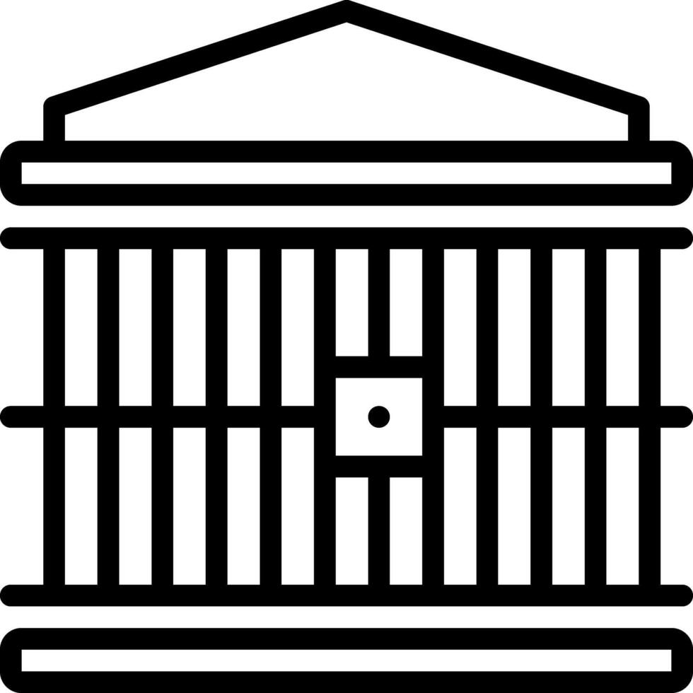 Black line icon for prison vector