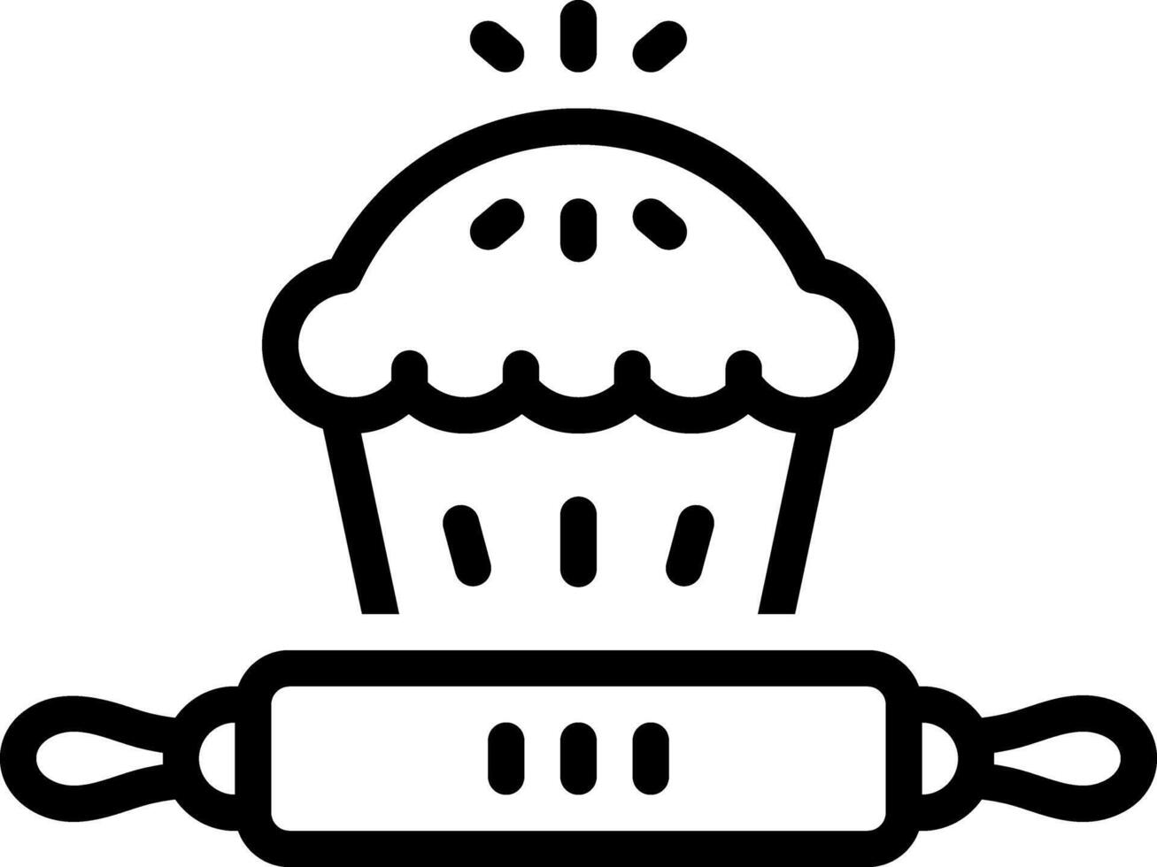 Black line icon for bakery vector