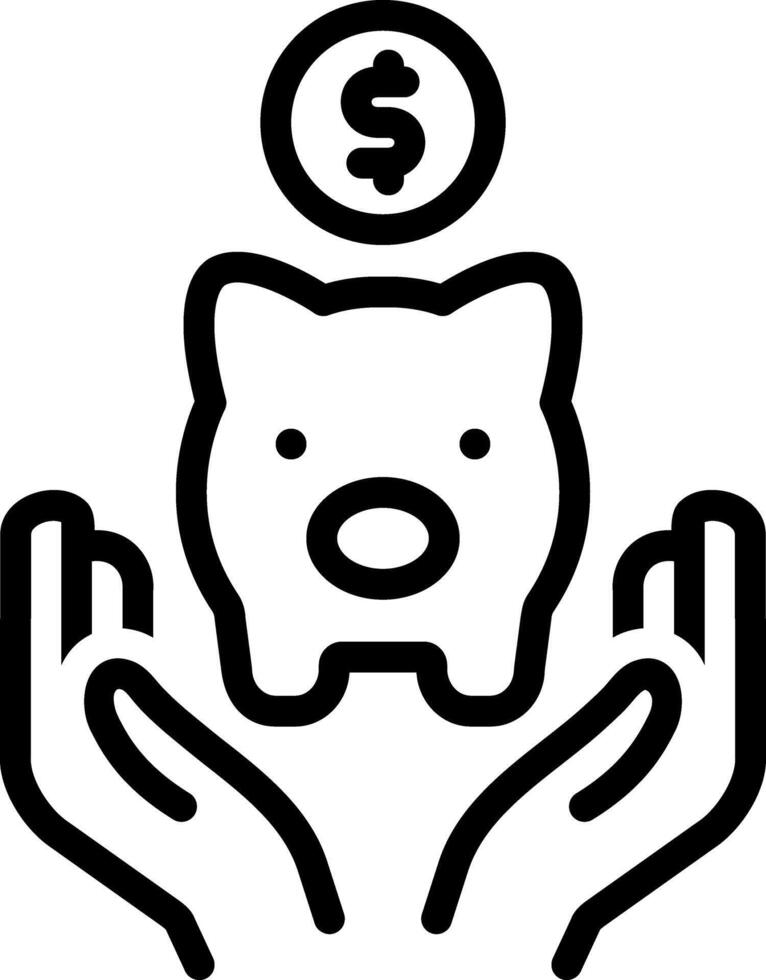 Black line icon for saving vector