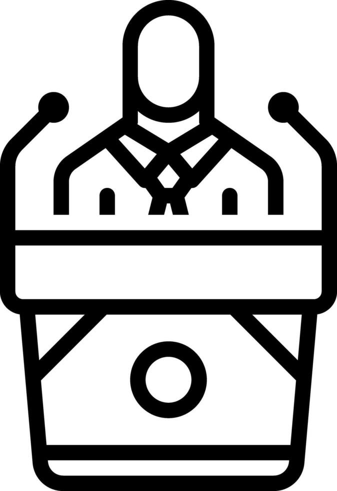 Black line icon for discourse vector
