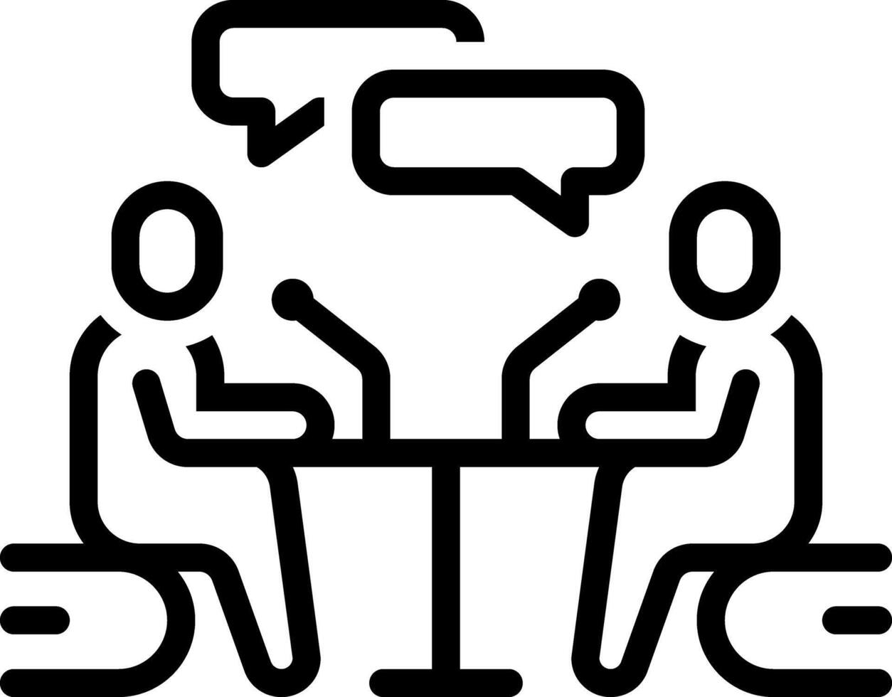 Black line icon for debate vector
