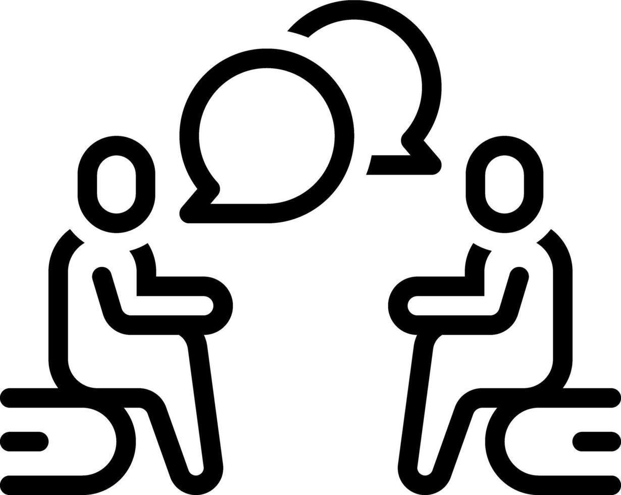 Black line icon for talking vector